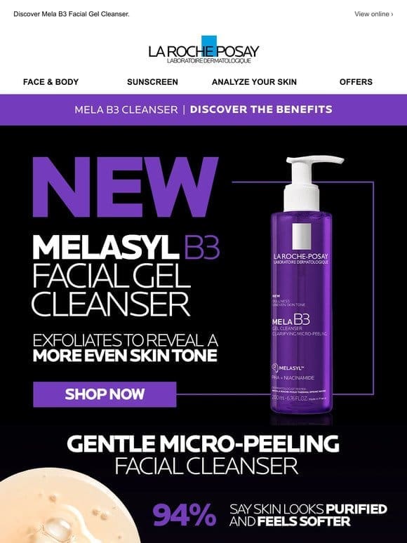 NEW! Mela B3 Facial Gel Cleanser.