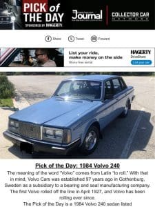 Pick of the Day: 1984 Volvo 240