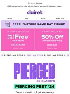 Piercing Fest is going strong! Get free earrings for a year when you get pierced