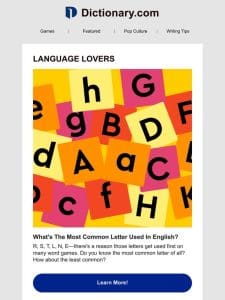 R， S， T， L， N， E? What’s The Most Common Letter?