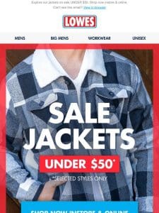 SALE JACKETS UNDER $50!   Don’t miss out! Shop instore & online