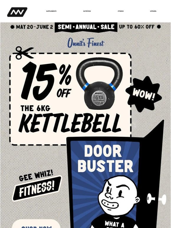 Semi-Annual Sale: 15% Off The 6kg Kettlebell