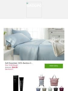 Soft Essentials 100% Bamboo 4Pc Luxury Bed Sheet Set and More