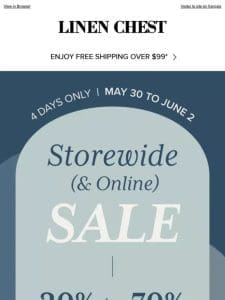 Storewide (& Online) Sale: 20% to 70% OFF almost everything*