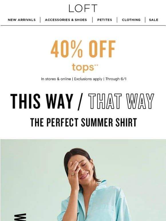 This shirt does it all (+ it’s 40% off!)