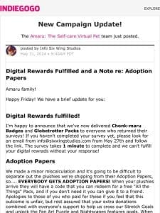 Update #44 from Amaru: The Self-care Virtual Pet