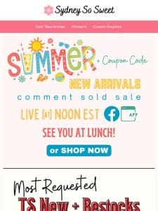 We are LIVE at Lunch with our Summer Sale!
