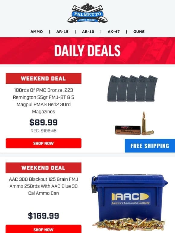 Weekend Deal | AAC 300 Blackout FMJ 250rd Can For $169.99!