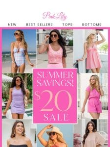 summer savings: $20 SALE