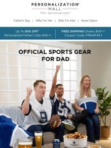 ⚾ Get Official Sports Gear Personalized For Dad