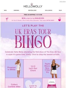 ✨ The Eras Tour Bingo Inside ✨